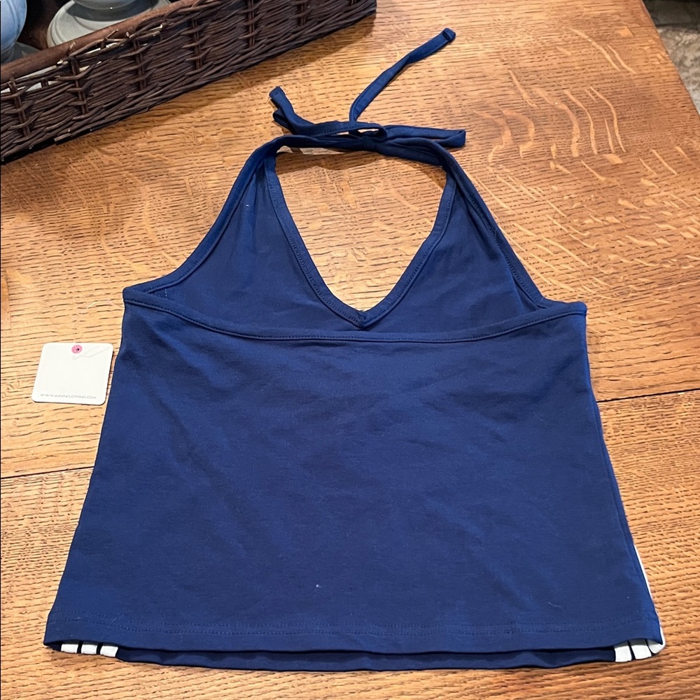 Rebellious One Navy Halter Crop Top with White '06' Graphic - Picture 5 of 5